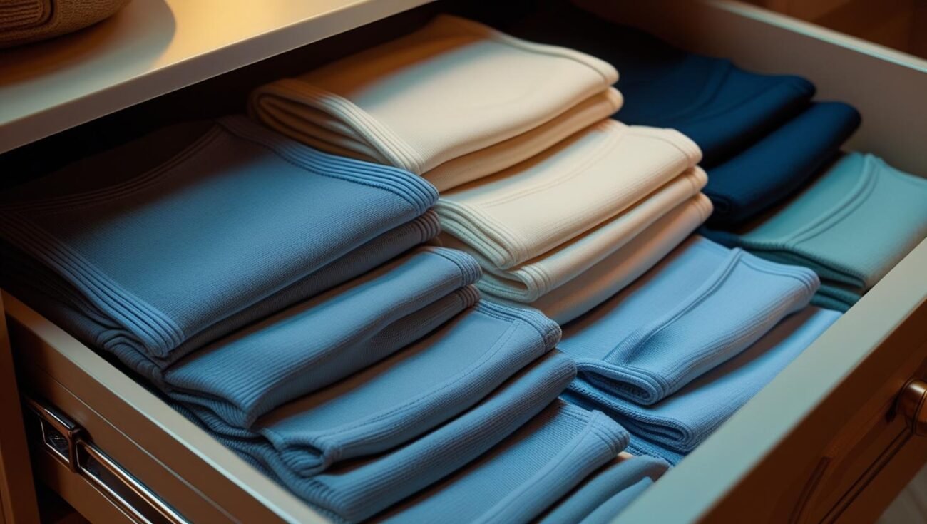 Tiroir de lingerie en microfibre organisée